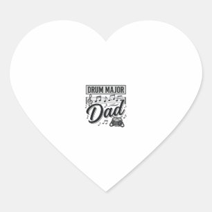 Sticker Cœur Conception de chemise de musique vintage Drum Majo