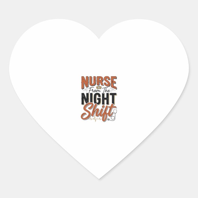 Sticker Cœur Conception de chemise de nuit de garde d'infirmièr (Devant)