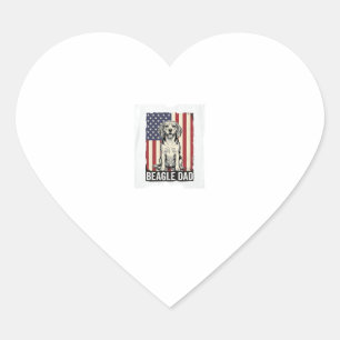 Sticker Cœur Conception de chemise pour chien vintage patriotiq