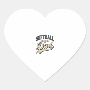 Sticker Cœur Conception de chemise pour papa de softball vintag