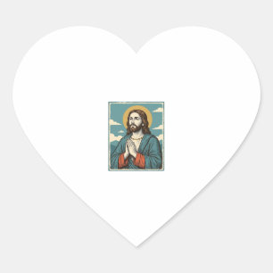 Sticker Cœur Conception de chemise religieuse Sauveur priant vi