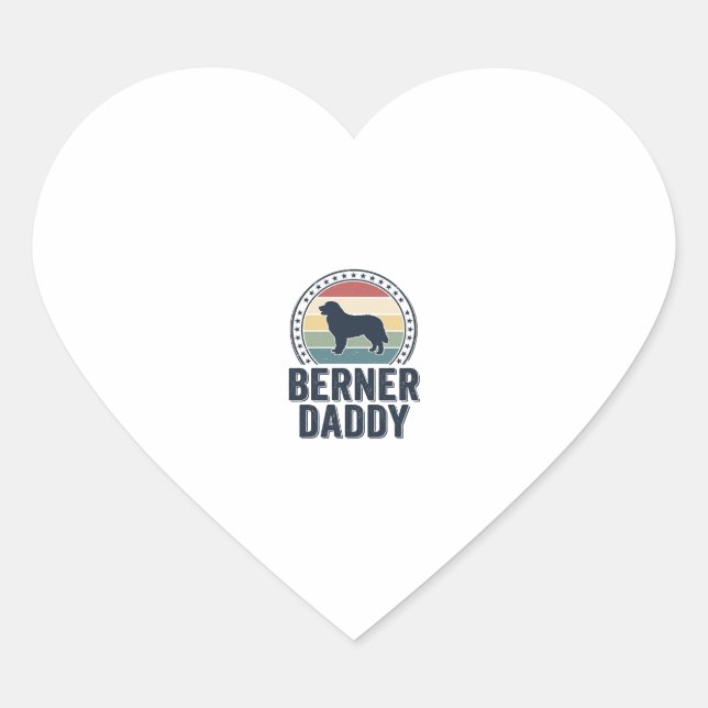 Sticker Cœur Conception de chemise vectorielle Berner Daddy Vin (Devant)