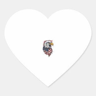 Sticker Cœur Conception de chemise vectorielle d'aigle patrioti