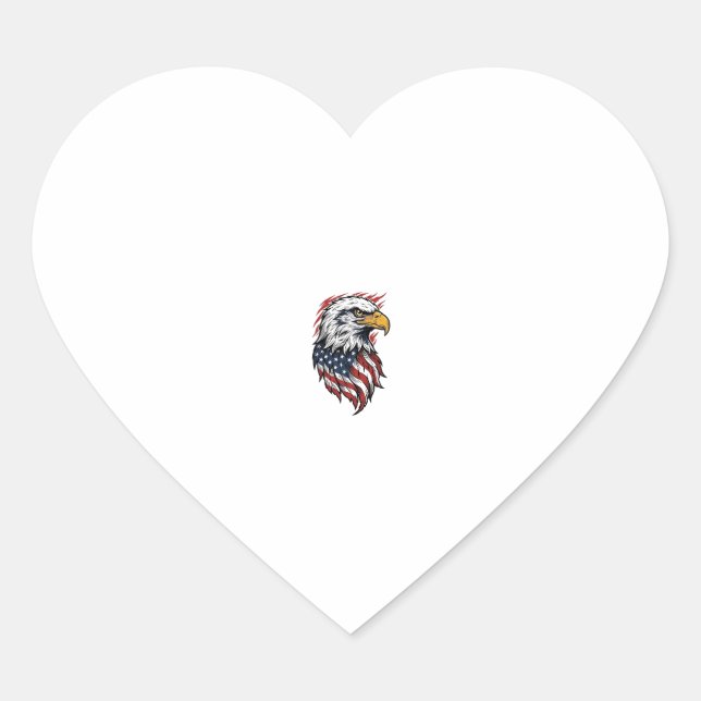 Sticker Cœur Conception de chemise vectorielle d'aigle patrioti (Devant)