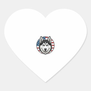 Sticker Cœur Conception de chemise vectorielle de chien patriot