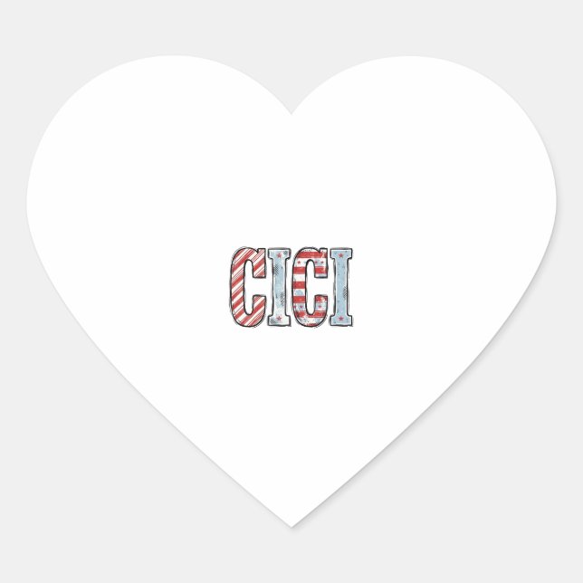 Sticker Cœur Conception de chemise vectorielle de nom CICI patr (Devant)