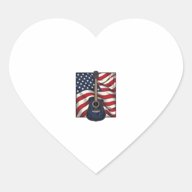 Sticker Cœur Conception de chemise vectorielle drapeau patrioti (Devant)