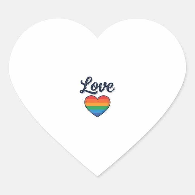 Sticker Cœur Conception de chemise vectorielle Love Rainbow Hea (Devant)