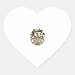 Sticker Cœur Conception de chemise vintage de football Sunday F