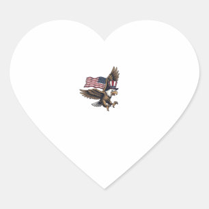 Sticker Cœur Conception de chemise vintage drapeau aigle patrio