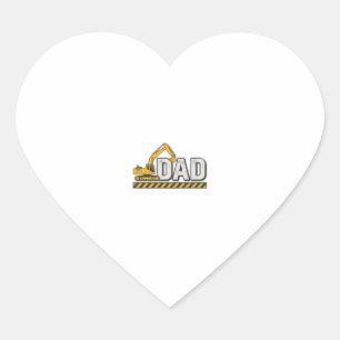 Sticker Cœur Conception de chemise vintage excavatrice Papa Con