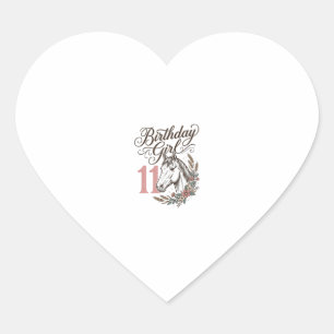 Sticker Cœur Conception de chemise vintage florale cheval Fille