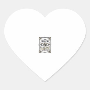 Sticker Cœur Conception de chemise Vintage Super Papa Meilleur