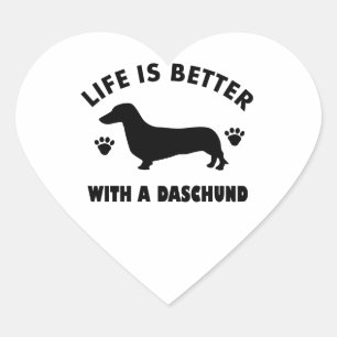 Sticker Cœur conception de chien daschund