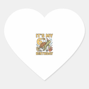 Sticker Cœur Conception de gravure vintage tortue marine 6ème a