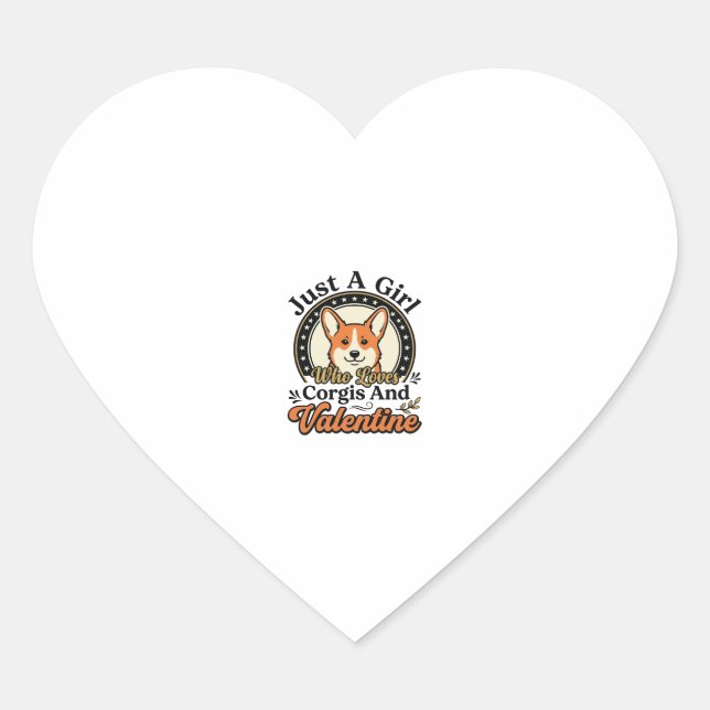 Sticker Cœur Conception de la Saint-Valentin Corgi pour les ama (Devant)