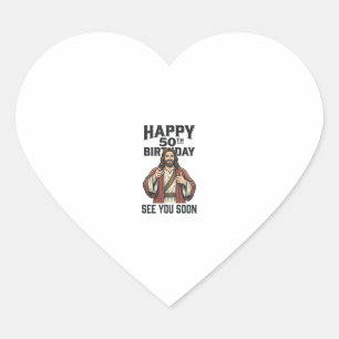 Sticker Cœur Conception de l'humour religieux pour votre 50e an