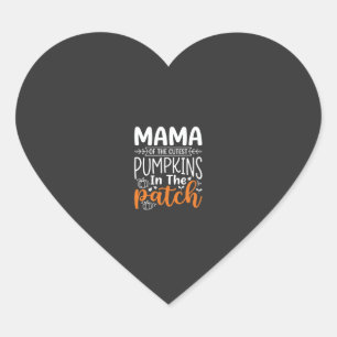 Sticker Cœur Conception de patch de citrouilles maman Halloween