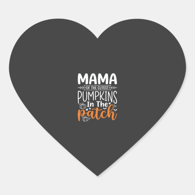 Sticker Cœur Conception de patch de citrouilles maman Halloween (Devant)