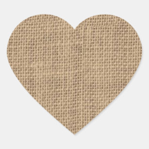 Sticker Cœur Conception de Rustic Burlap