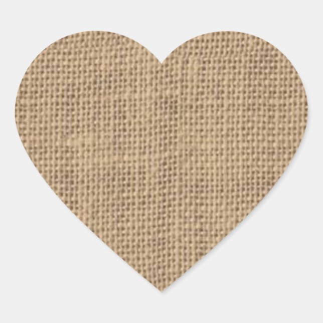 Sticker Cœur Conception de Rustic Burlap (Devant)