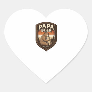 Sticker Cœur Conception de t-shirt ours gravure vintage Papa Be