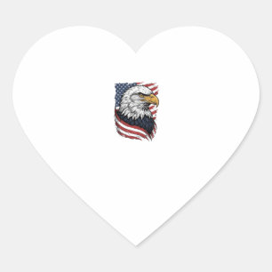 Sticker Cœur Conception de T-shirt patriotique Vintage Eagle Dr