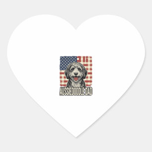 Sticker Cœur Conception de T-shirt pour chien vintage patriotiq