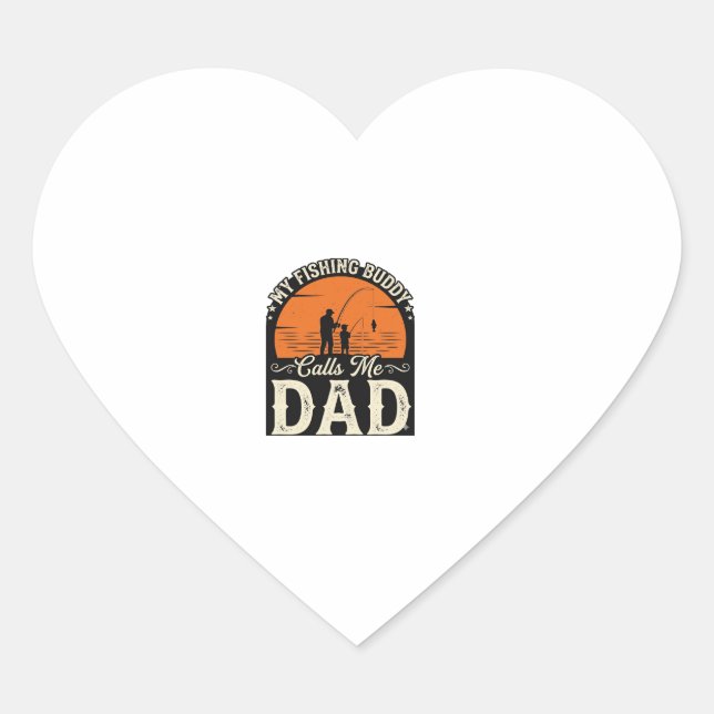 Sticker Cœur Conception de T-shirt pour papa, compagnon de pêch (Devant)