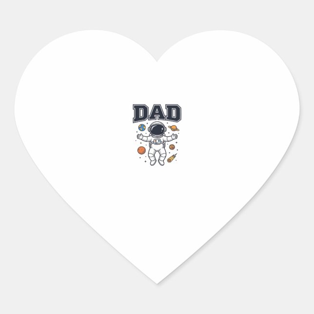 Sticker Cœur Conception de T-shirt Vector Space Astronaute Papa (Devant)