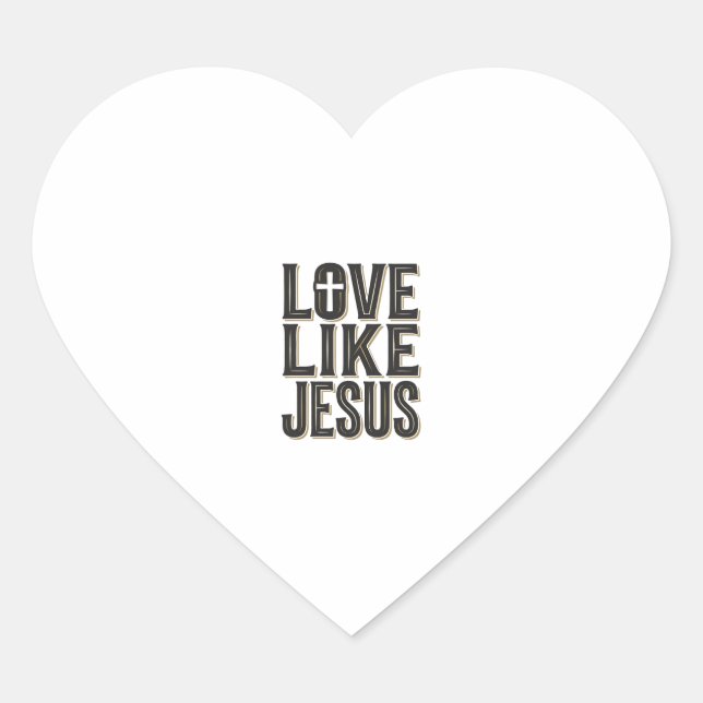 Sticker Cœur Conception de typographie chrétienne Amour comme J (Devant)
