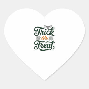 Sticker Cœur Conception de typographie Halloween Trick Or Treat