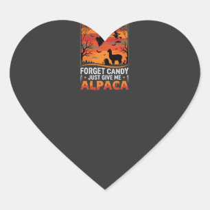 Sticker Cœur Conception de vecteur d'Alpaca d'Halloween oublie