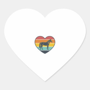 Sticker Cœur Conception de vecteur de cheval de coeur de couche
