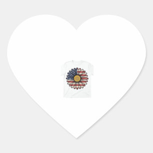 Sticker Cœur Conception de vecteur de fleur de marguerite patri