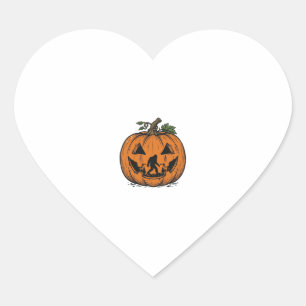 Sticker Cœur Conception de vecteur de Halloween de citrouille d