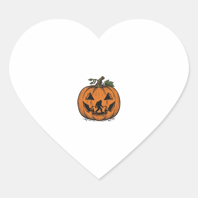 Sticker Cœur Conception de vecteur de Halloween de citrouille d (Devant)