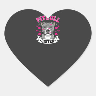 Sticker Cœur Conception de vecteur de sœur de Pitbull amoureuse