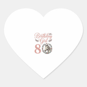 Sticker Cœur Conception Fille 8 Cheval Floral Vintage T-Shirt
