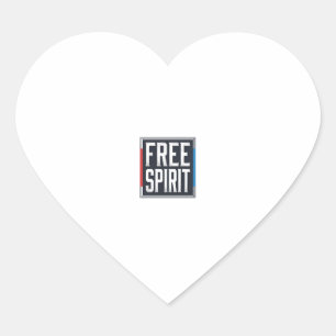 Sticker Cœur Conception Graphique de Boîte Esprit Libre Patriot