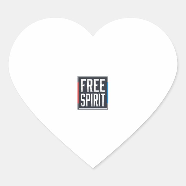 Sticker Cœur Conception Graphique de Boîte Esprit Libre Patriot (Devant)