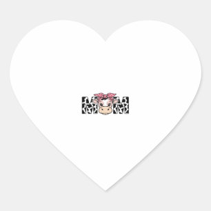 Sticker Cœur Conception graphique de maman vache mignonne arc_1