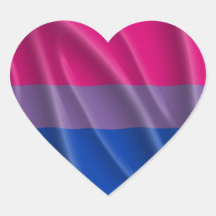 Sticker Cœur CONCEPTION ONDULEUSE de DRAPEAU BISEXUEL de FIERT