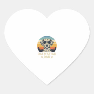 Sticker Cœur Conception Papa Dalmatien Vintage pour Amateur de