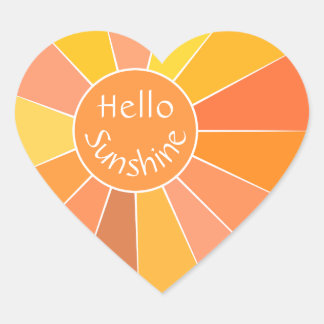 Sticker Cœur Conception Sun Abstraite couleur personnalisable |