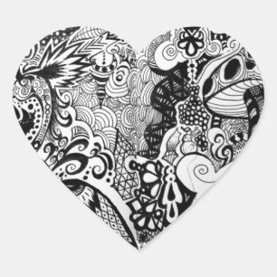 Sticker Cœur Conception Trippy d'art