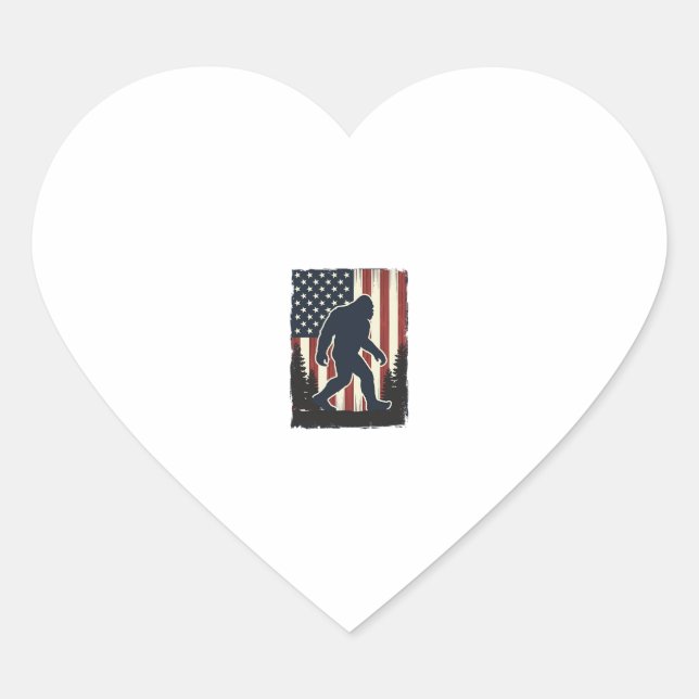 Sticker Cœur Conception vectorielle de forêt de drapeau américa (Devant)