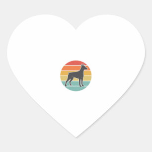 Sticker Cœur Conception vectorielle de silhouette de chien au c