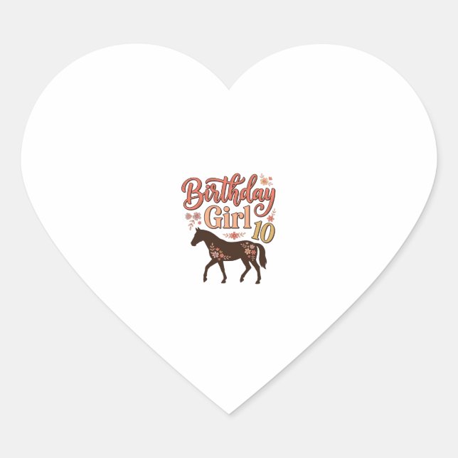 Sticker Cœur Conception vectorielle florale de cheval 10 pour f (Devant)