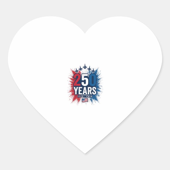 Sticker Cœur Conception vectorielle pour le 250e anniversaire d (Devant)